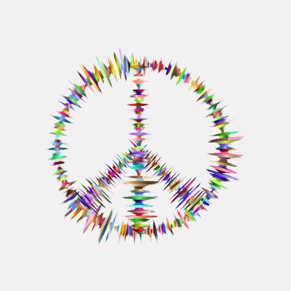 Prismatic Sound Waves Peace Sign Thumbnail