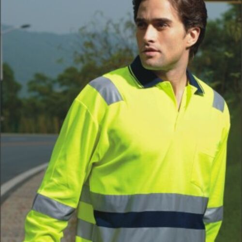 HI-VIS POLYFACE/COTTON BACK POLO WITH TAPE -L/S Thumbnail