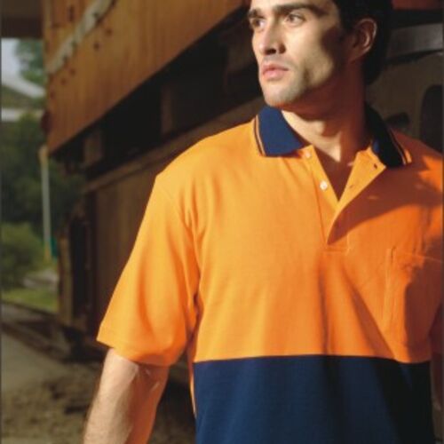 HI-VIS POLYFACE/COTTON BACK POLO -S/S Thumbnail