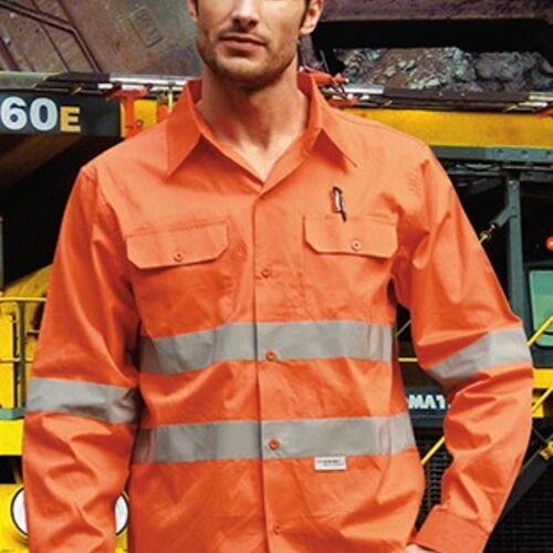 HI-VIS ORANGE DRILL SHIRT WITH X TAPE Thumbnail