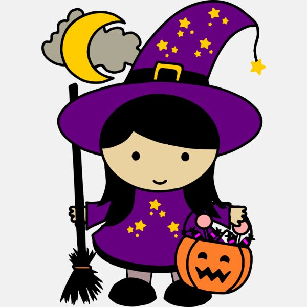 Cute Halloween Witch Colored Thumbnail