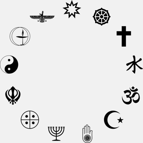 World Religious Symbols Silhouette Thumbnail