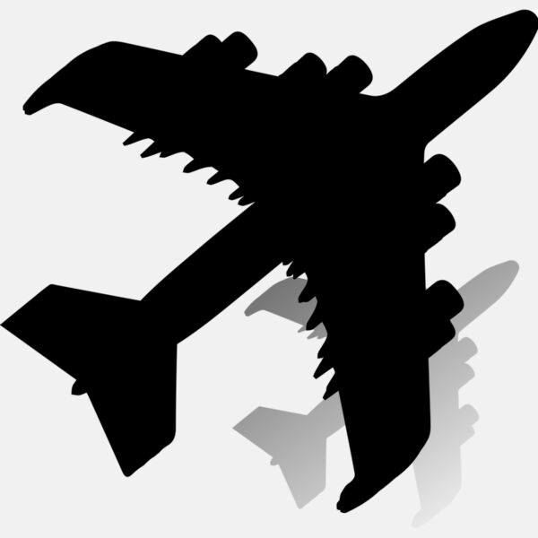 Airplane With Shadow Silhouette Thumbnail